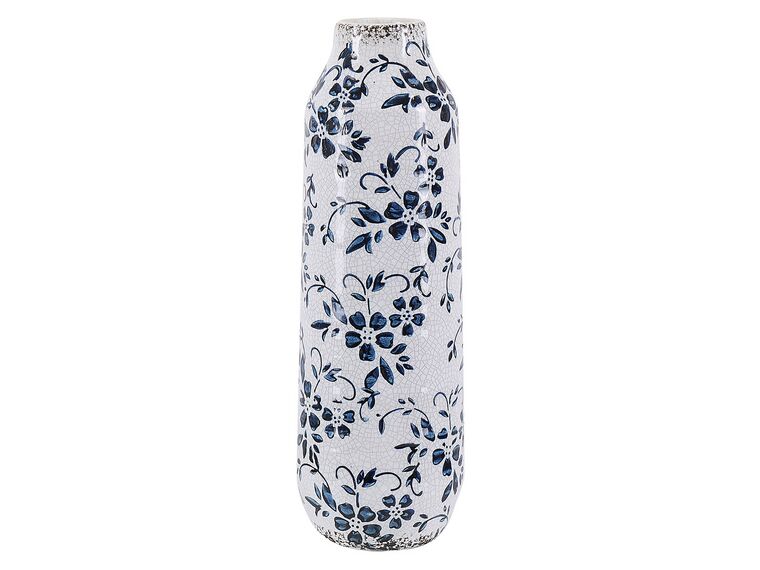 Vase 30 cm hvit/blå MULAI_810756