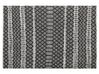 Kožený koberec 140 x 200 cm černý s béžovým FEHIMLI_757897