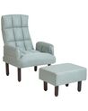 Linen Recliner Chair with Ottoman Mint Grey OLAND_901995