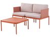 Lounge Set Aluminium orange 2-Sitzer modular Auflagen orange-weiß TERRACINA_826671