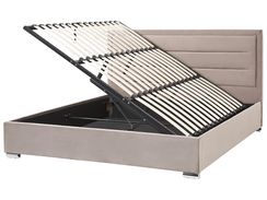 Parisänky sametti säilytystila ruskeanharmaa 180 x 200 cm ROUEN