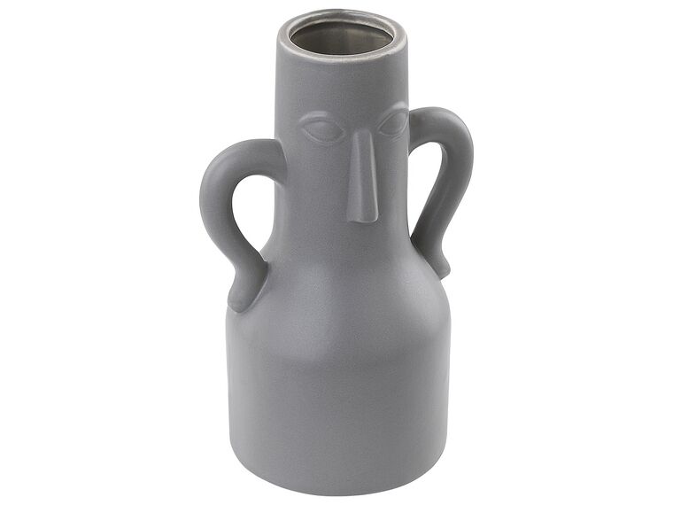 Porcelain Flower Vase 21 cm Grey TRIPOLI_845118