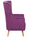 Velvet Wingback Chair Purple ONEIDA_710523