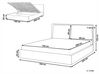 Zamatová posteľ s úložným priestorom 160 x 200 cm krémová biela BAJONNA_871265