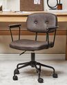 Faux Leather Desk Chair Dark Brown ALGERITA_855208