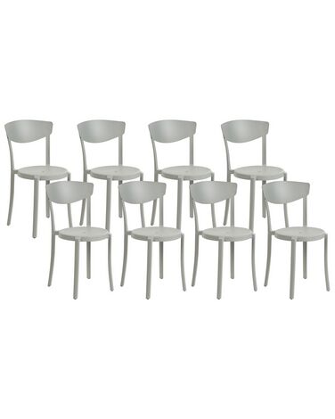 Lot de 8 chaises de salle à manger gris clair VIESTE