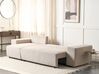 Canapé-lit d'angle à droite avec rangement en velours côtelé taupe LUSPA_898694