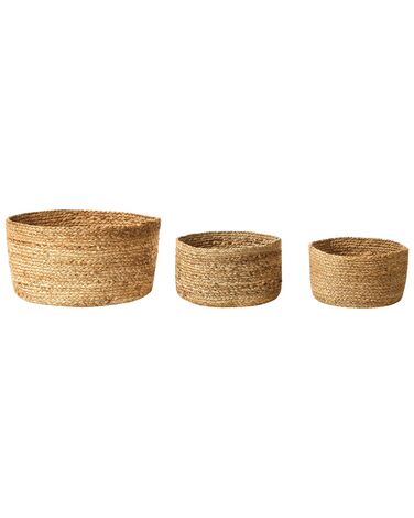 Conjunto de 3 cestas de yute natural/beige RANWAL