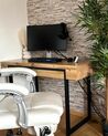 Skrivebord med skuffer lyst træ / sort 120 x 55 cm VIDA_895661