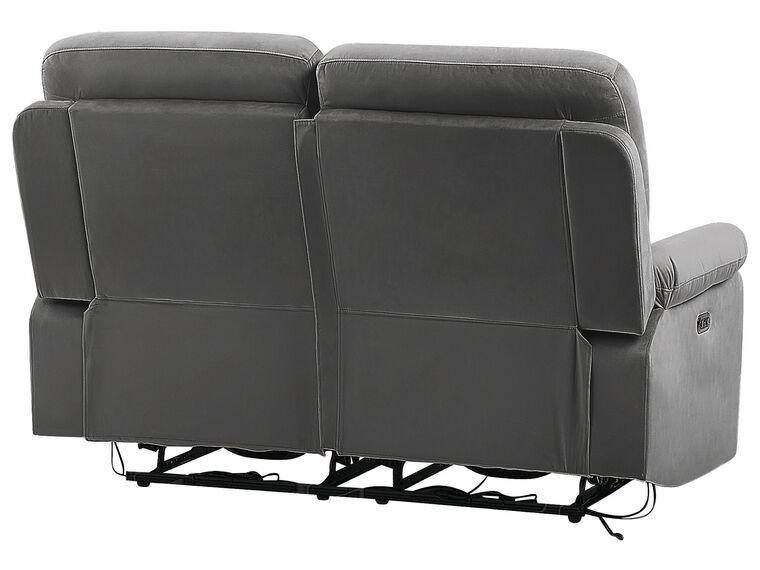 Ensemble de salon électrique inclinable en velours gris avec LED et