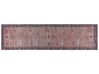 Teppich Baumwolle blau / rot 80 x 300 cm orientalisches Muster Kurzflor KURIN_852442