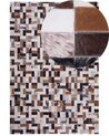 Teppich Kuhfell braun-beige 160 x 230 cm Patchwork Kurzflor CESME_211730