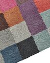Teppich Wolle mehrfarbig 200 x 200 cm kariertes Muster Kurzflor KANDIRA_836366