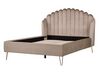 Bed fluweel taupe 140 x 200 cm AMBILLOU_902456