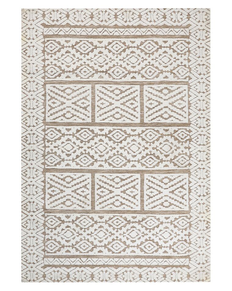 Tapis en coton blanc cassé et beige 160 x 230 cm GOGAI_884378