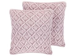 Koristetyyny puuvilla vaaleanpunainen makramee 45 x 40 cm 2 kpl KIZKALESI Koristetyyny puuvilla vaaleanpunainen makramee 45 x 40 cm 2 kpl KIZKALESI