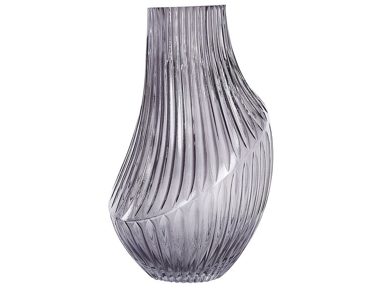 Glass Flower Vase 36 cm Grey MYRSINA_838169