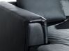 Right Hand Leather Corner Sofa with Ottoman Black OSLO_285395