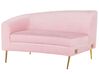 Sofá semicircular 4 plazas de terciopelo rosa/dorado MOSS_810380