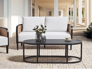 2 Seater Aluminium Garden Sofa Off-White MONTEFALCO