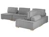 Canapé d'angle modulable 4 places en tissu gris TIBRO_825610