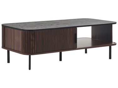 Konferenční stolek tmavé dřevo/ černý JOSE