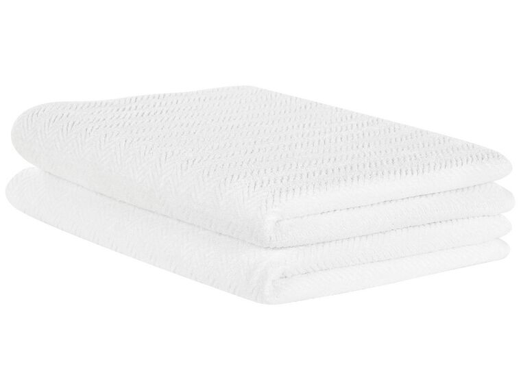 Set di 2 asciugamani cotone bianco MITIARO_841704