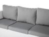 Lounge Set Rattan weiss 6-Sitzer Auflagen grau ROMA_677894