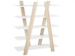 Kirjahylly 5 hyllyä vaalea puu/valkoinen ESCALANTE