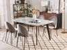 Extending Dining Table 160/200 x 90 cm Marble Effect with Black MOSBY_793874