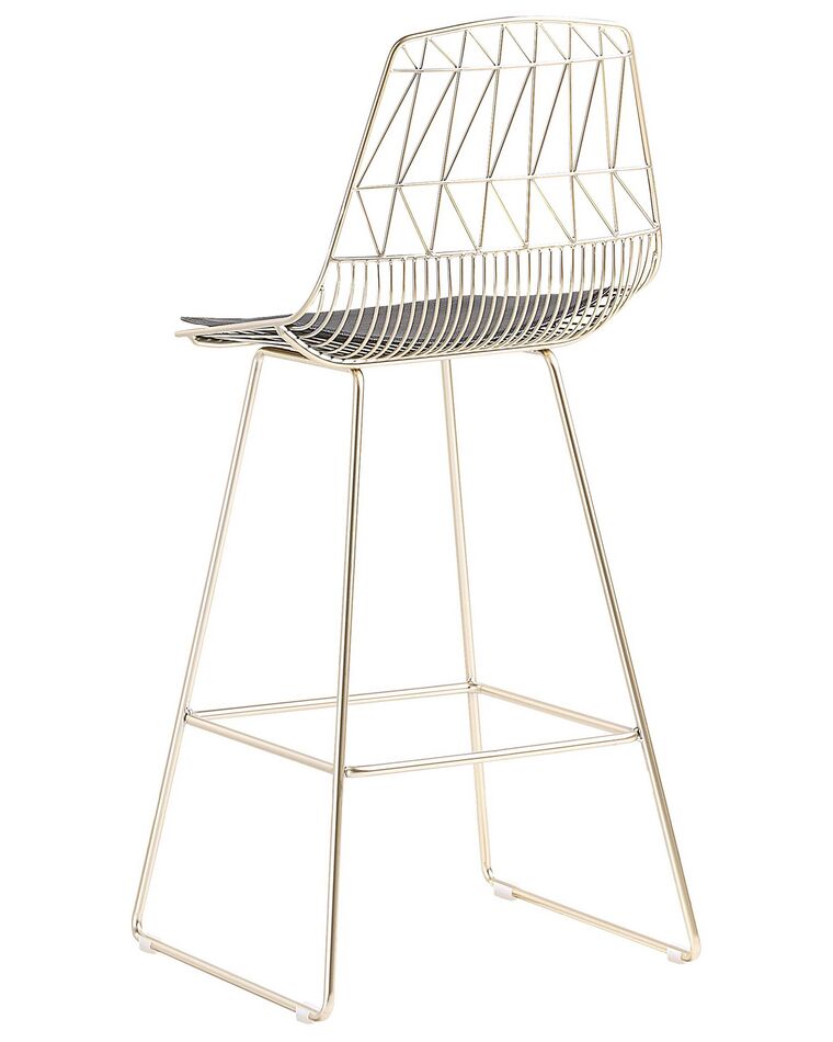 Set of 2 Metal Bar Chairs Gold PRESTON Beliani.co.uk