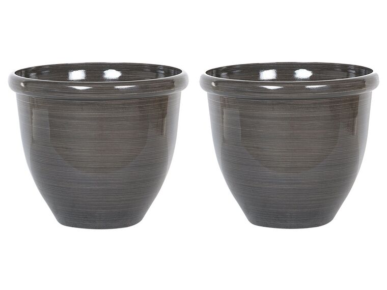 Set di 2 vasi in pietra marrone scuro ⌀ 44 cm TESALIA_841994