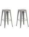 Set of 2 Steel Stools 76 cm Silver with Gold CABRILLO_705363