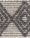 Teppich Wolle beige / grau 140 x 200 cm geometrisches Muster Kurzflor DAVUTLAR_830880