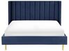 Łóżko welurowe 160 x 200 cm niebieskie VILLETTE_832617