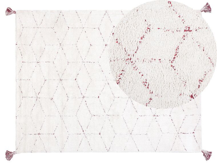 Bavlnený koberec 140 x 200 cm biely SAKARYA_747586