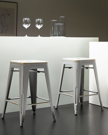 Barstol 2 st 60 cm stål svart CABRILLO | Beliani.se