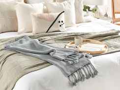 Huopa puuvilla vaaleanharmaa 125 x 150 cm NAZILLI