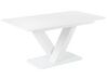 Mesa de comedor extensible de vidrio templado blanco 160/200 x 90 cm SALTUM_821067
