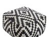 Wool Pouffe Black and White KNIDOS_826646