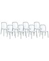 Set of 8 Garden Chairs White and Grey SPEZIA_901939