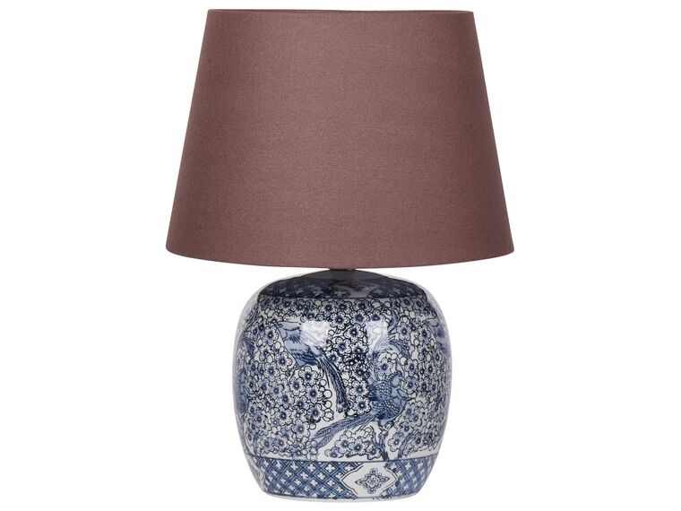 Porcelánová stolní lampa bílá/modrá NEIRA_882993