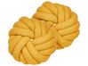 Set of 2 Boucle Knot Cushions 31 x 31 cm Yellow AKOLA_854730