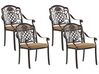 4 Seater Metal Garden Dining Set Brown SALENTO with Parasol (16 Options)_863994