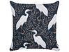 Set of 2 Outdoor Cushions Birds Motif 45 x 45 cm Black PIANAZZO_881510