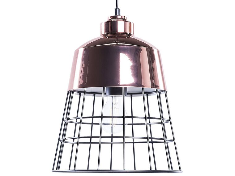 Metal Pendant Lamp Copper and Black MONTE_673752