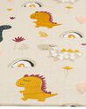 Tapete em algodão multicolor com padrão de dinossauros 80 x 150 cm TIOP_866502
