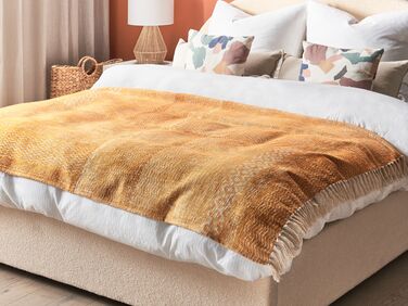 Cotton Blanket 130 x 180 cm Yellow FIROZABAD