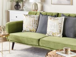 Koristetyyny puuvilla valkoinen/kulta 45 x 45 cm 2 kpl GARDENIA Koristetyyny puuvilla valkoinen/kulta 45 x 45 cm 2 kpl GARDENIA