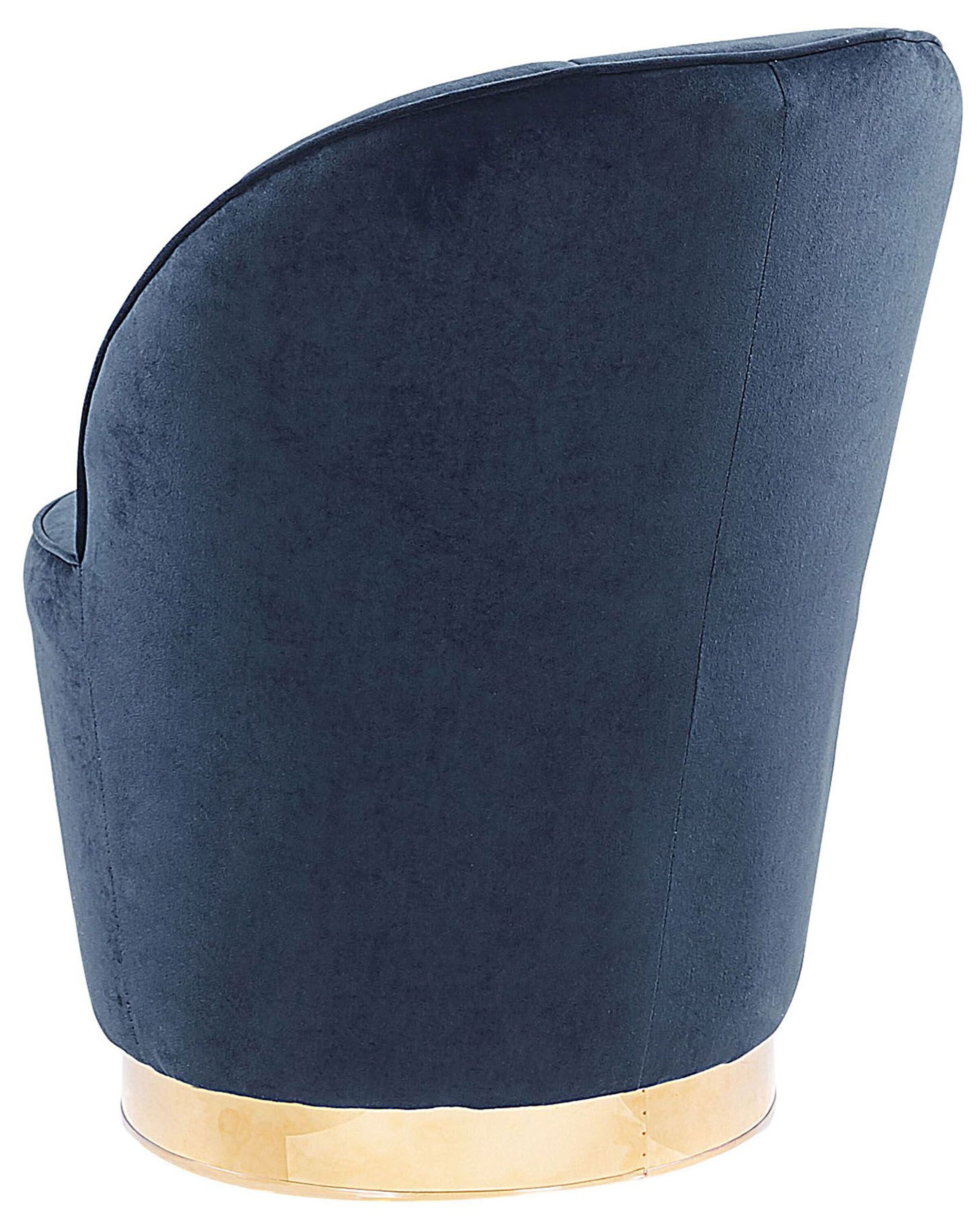 Fotel welurowy niebieski ALBY